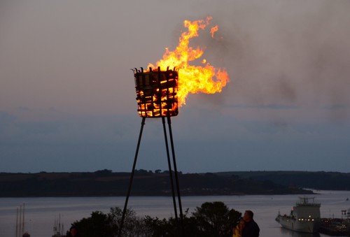 Lighting the beacon in Falmouth